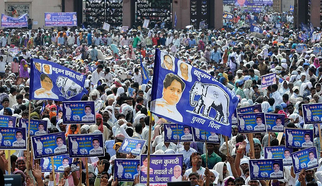 Massive crowd at the rally of Bahujan Samaj Party Supremo Mayawati on October 10, 2016—party founder Kanshi Ram’s 10th death anniversary—in Lucknow