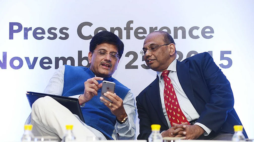 File photo of Minister for Power, Coal and Renewable Energy Piyush Goyal at a press conference in New Delhi regarding a milestone achieved by Energy Efficiency Services Limited (EESL). The Congress on Monday alleged a scam in the LED items tendering process 