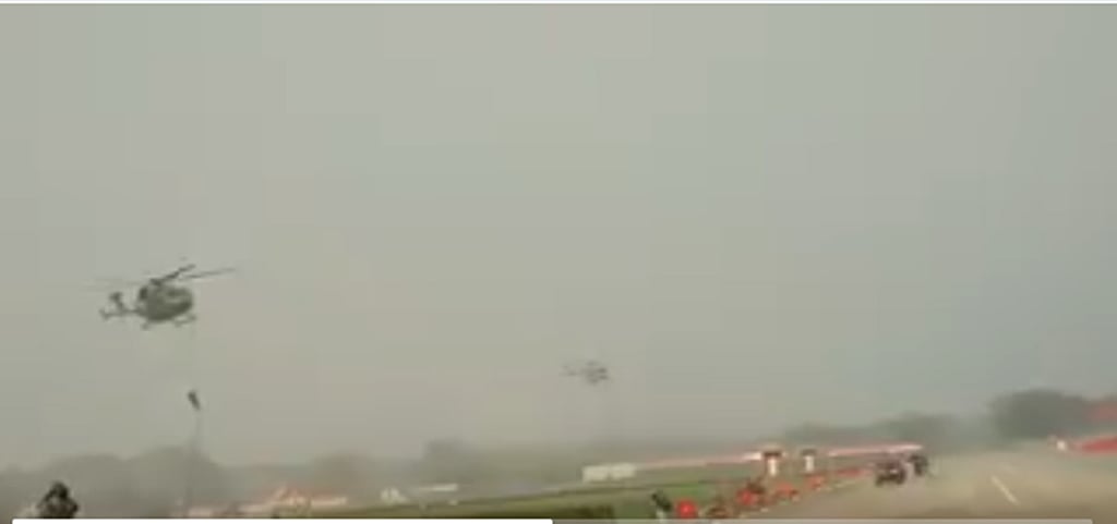 Watch: 3 Paratroopers fall from helicopter after rope snaps during Army Day rehearsal  