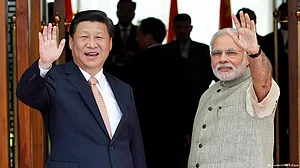China's Xi jinping with PM Modi