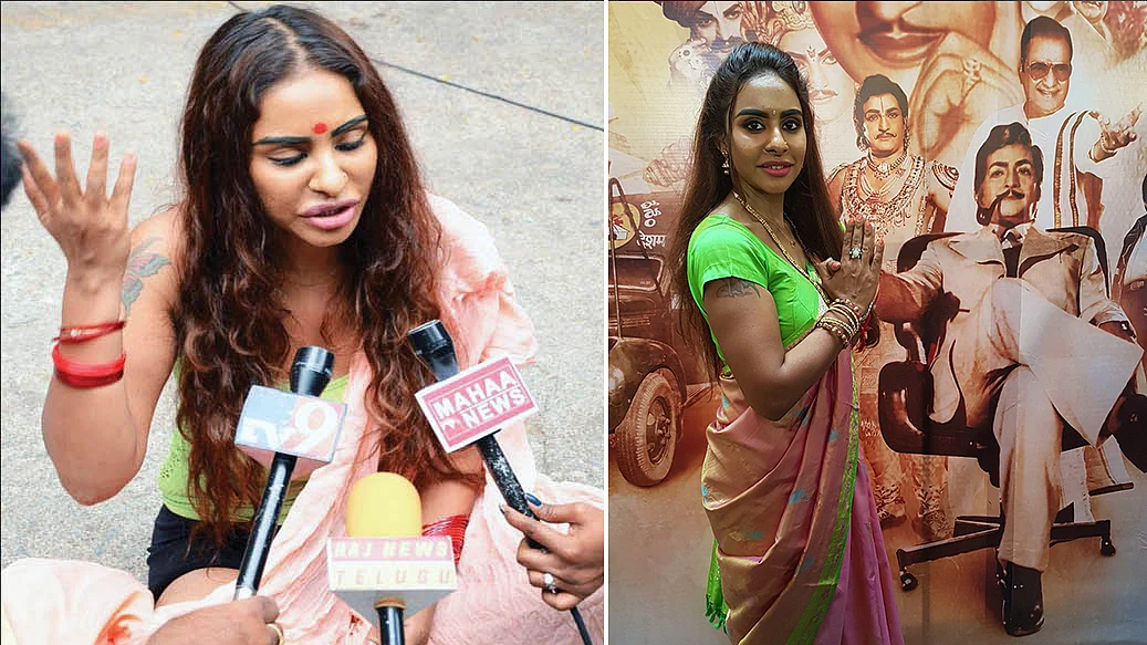 File photos of Telugu actress Sri Reddy