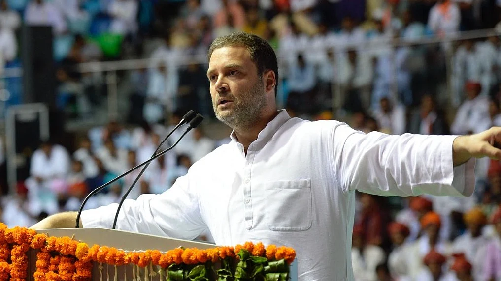 Congress President Rahul Gandhi speaks at the party’s OBC Sammelan in New Delhi on June 11