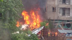 Five killed as chartered plane crashes in a busy Mumbai suburb