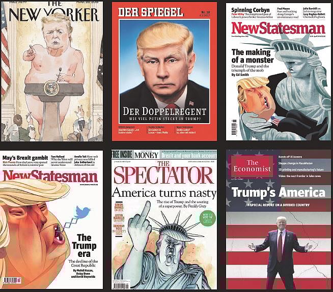 Magazines take on Donald Trump through covers