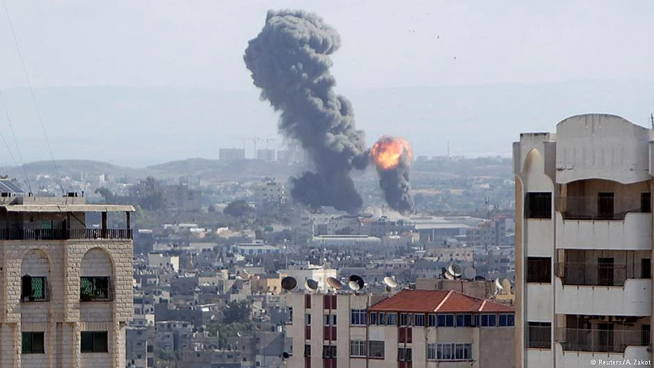 File photo of Israeli strikes on Gaza targets (photo: National Herald archives)