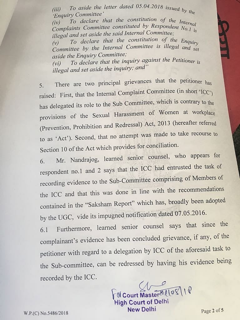 #MeToo: DU professor accused of sexual harassment; VC Tyagi stalls his removal
