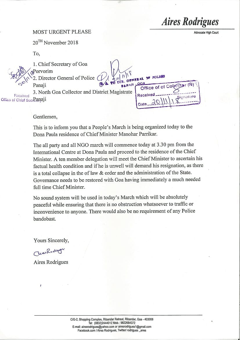 Goa crisis: Civil society demands CM Parrikar’s resignation, gives 48-hour ultimatum