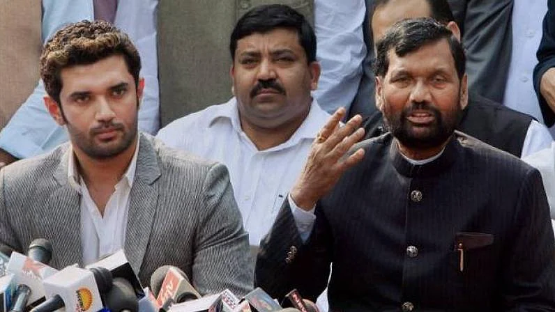 Union minister and LJP chief Ram Vilas Paswan and Chirag Paswan