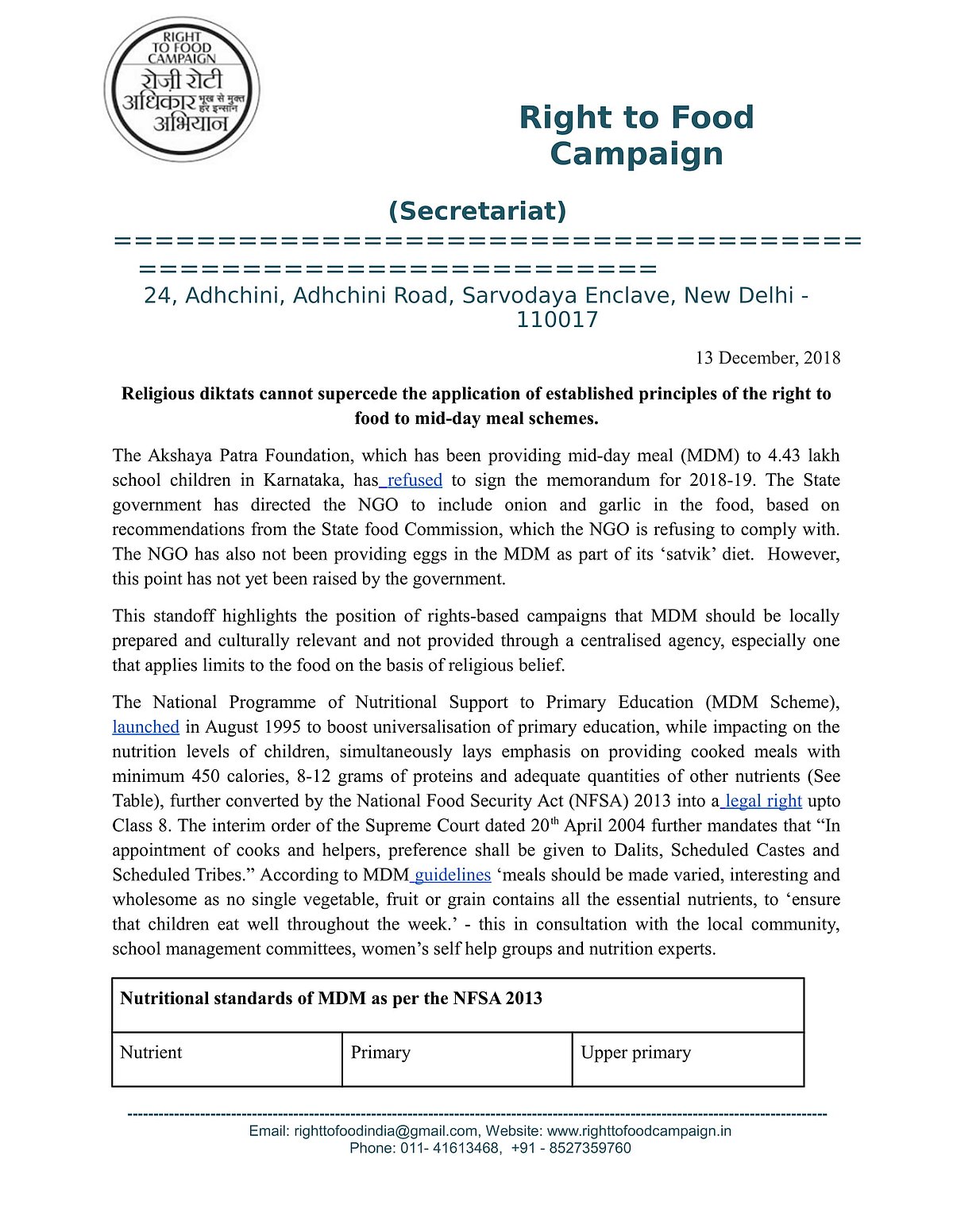 ISCKON’s NGO refuses to follow Karnataka order to include onion, garlic in mid-day meals  