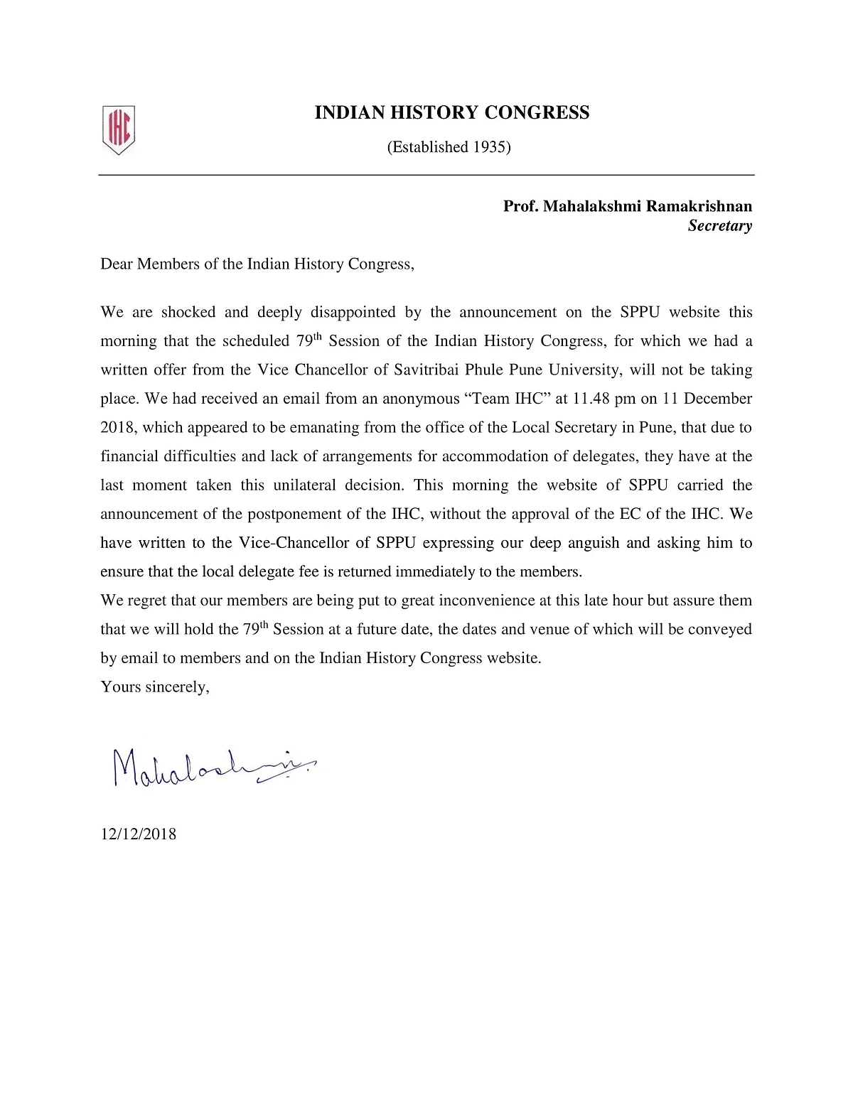 Pune varsity cancels Indian History Congress meet, cites lack of funds; N Ram was main speaker