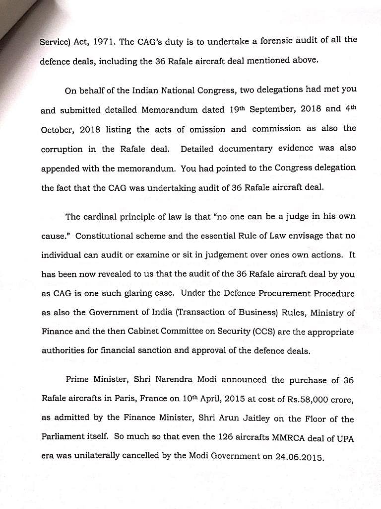 Congress accuses CAG Mehrishi of conflict of interest, demands he recuses himself from Rafale deal report