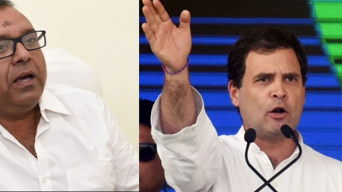 Thushar Vellappally, president of Bharat Dharma Jana Sena and Congress President Rahul Gandhi (NH)