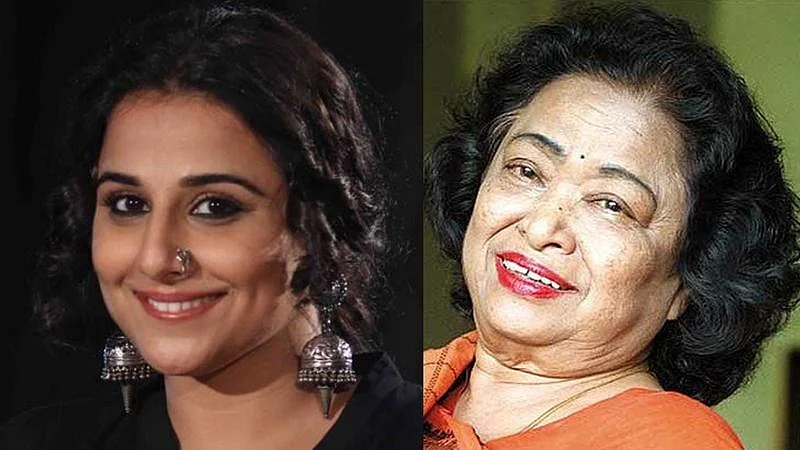 Actor Vidya Balan (L) and Shakuntala Devi (R)