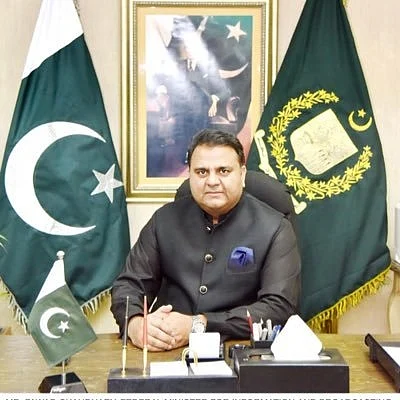 Pakistan’s Minister for Science and Technology Fawad Chaudhry (IANS Photo)