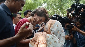 Priyanka hugs her 90-year-old neighbour after voting