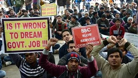 Students protesting the delay in SSC appointment (Twitter)
