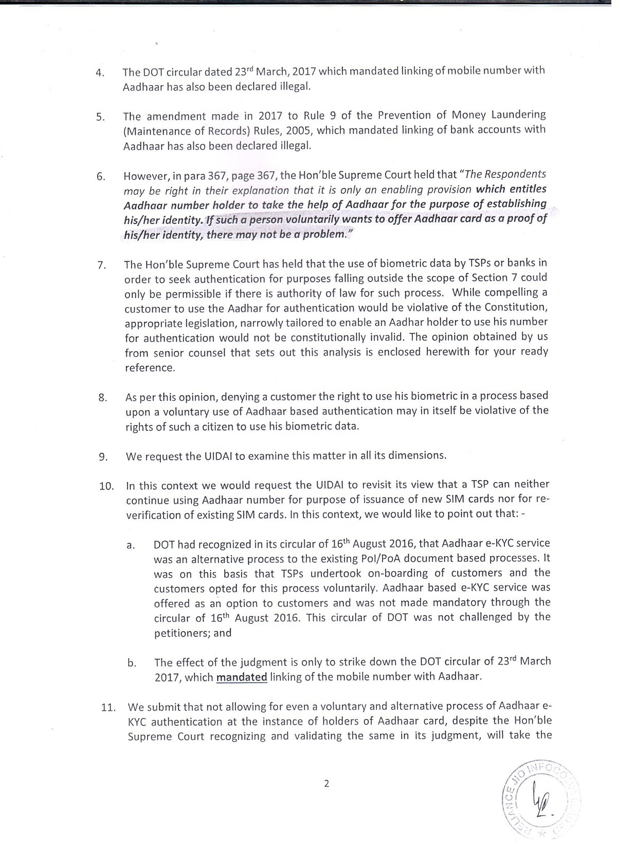 For whom is the Aadhaar Amendments Bill: only to please Telecom companies