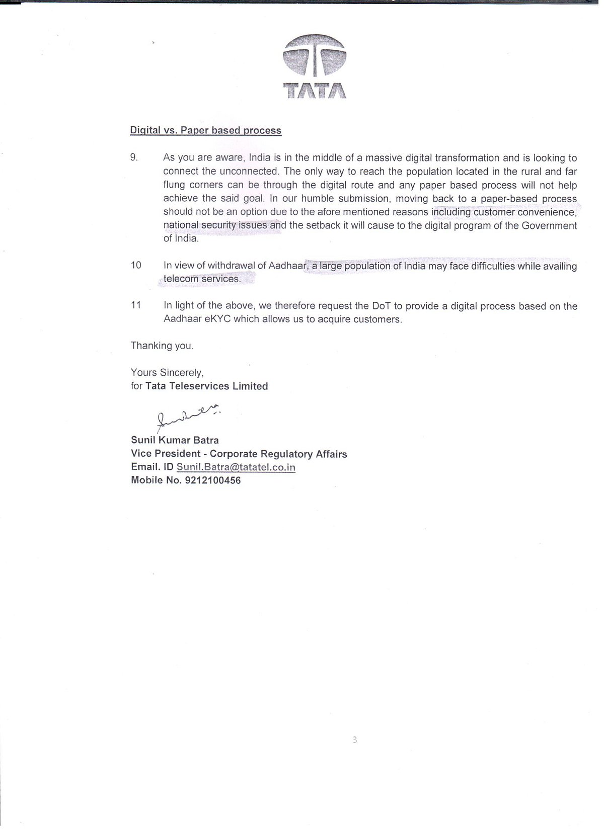 For whom is the Aadhaar Amendments Bill: only to please Telecom companies