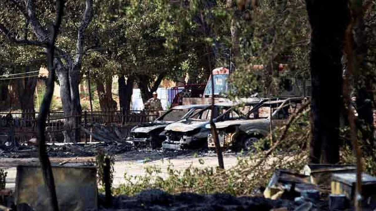 Afile photo of Jawahar Bagh in Mathura, UP, after the clash between the police and the encroachers that claimed 29 lives.