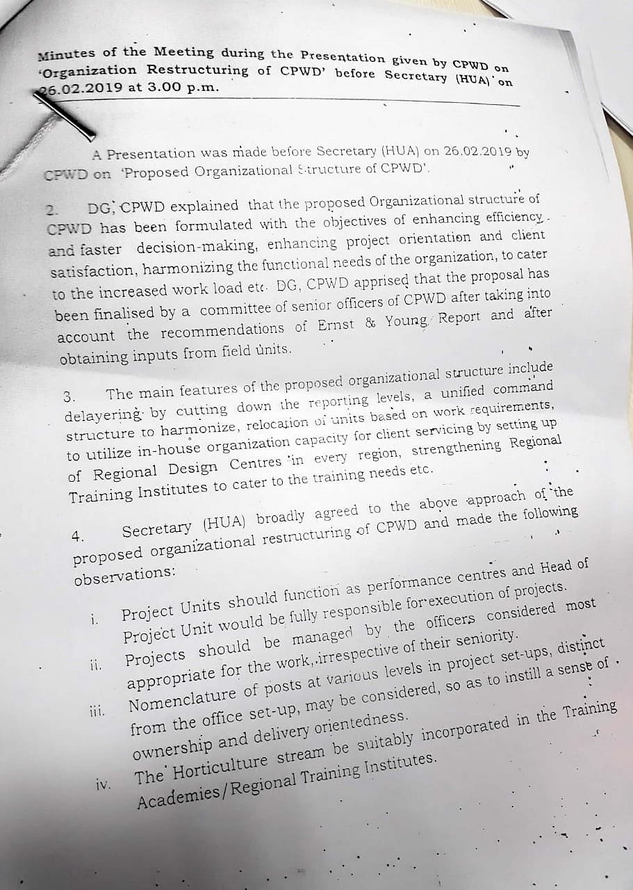 CPWD DG goes against report; orders delayering of junior staff, relocation of many units