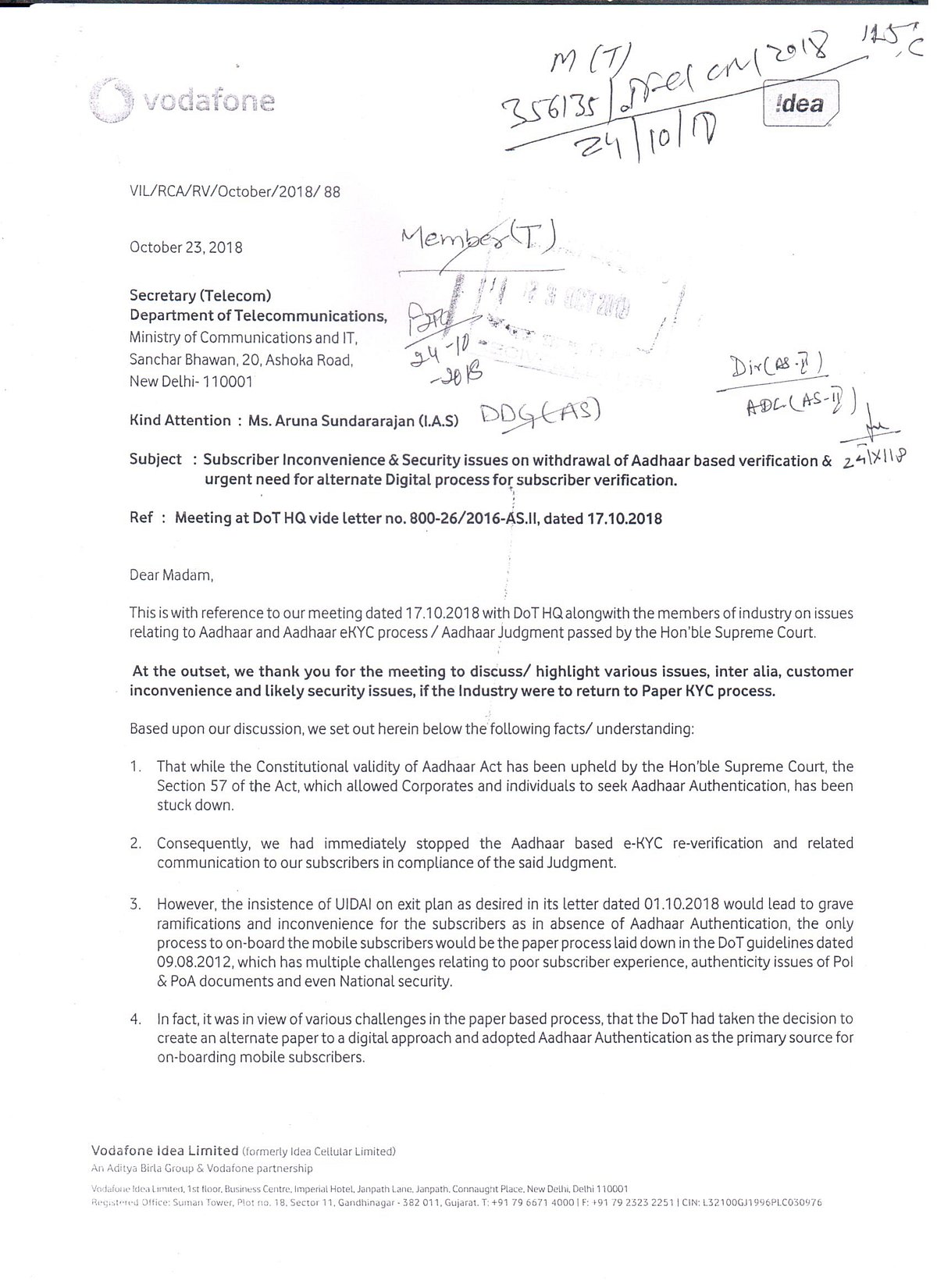 For whom is the Aadhaar Amendments Bill: only to please Telecom companies