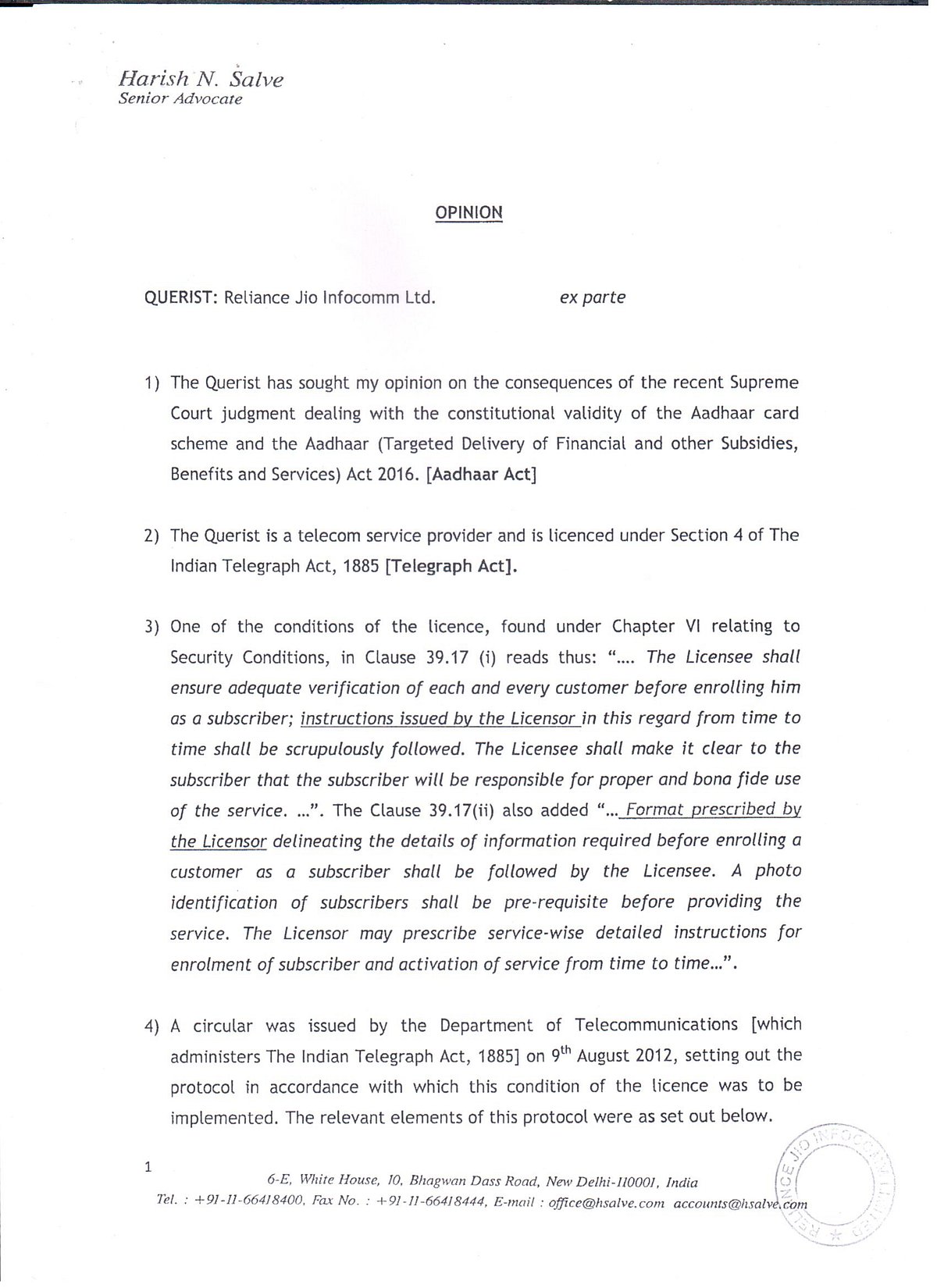 For whom is the Aadhaar Amendments Bill: only to please Telecom companies