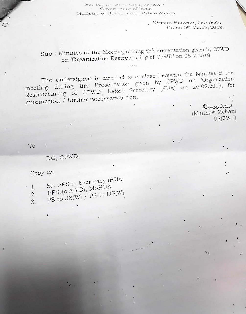 CPWD DG goes against report; orders delayering of junior staff, relocation of many units