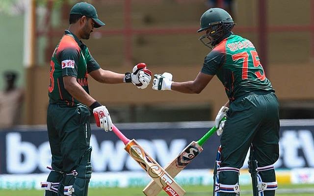 Shakib al Hassan 44 (46) and Tamin Iqbal 21 (15) 