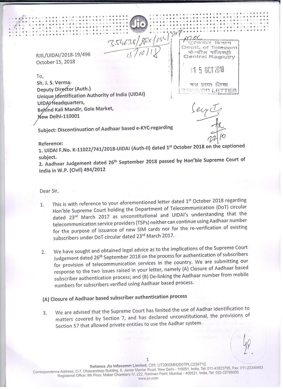 For whom is the Aadhaar Amendments Bill: only to please Telecom companies