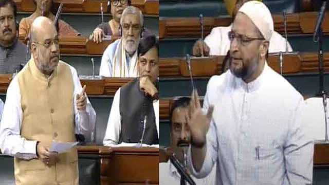 Home Minister Amit Shah and AIMIM chief Asaddudin Owaisi