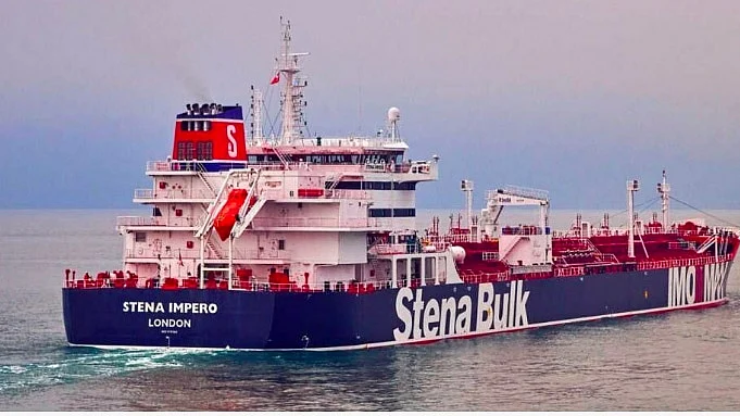 IANS Photo: The British-flagged Stena Impero oil tanker which was seized by Iran on Friday.