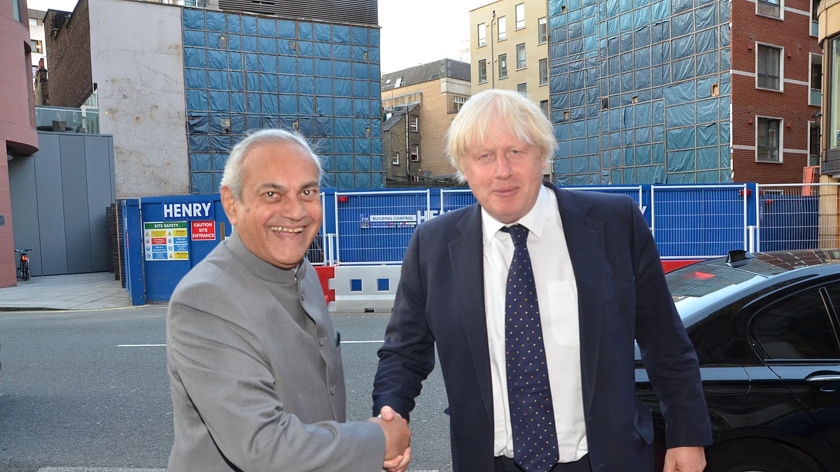 Boris Johnson with Ashis Ray