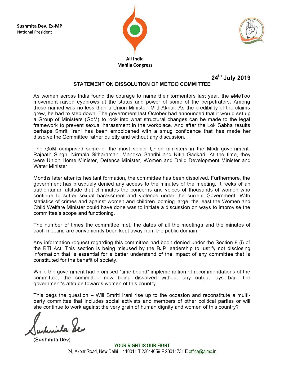 Modi Govt dissolves #MeToo Committee; reconstitutes it with Amit Shah as head