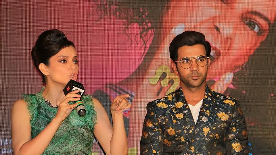 Kangana Ranaut and Rajkumar Rao at Judgementall Hai Kya’s song launch (Twitter)