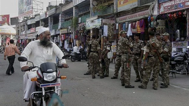 Over 60 persons were killed and more than 40,000 displaced in communal violence in Muzaffarnagar and adjoining areas in September 2013 (file photo).