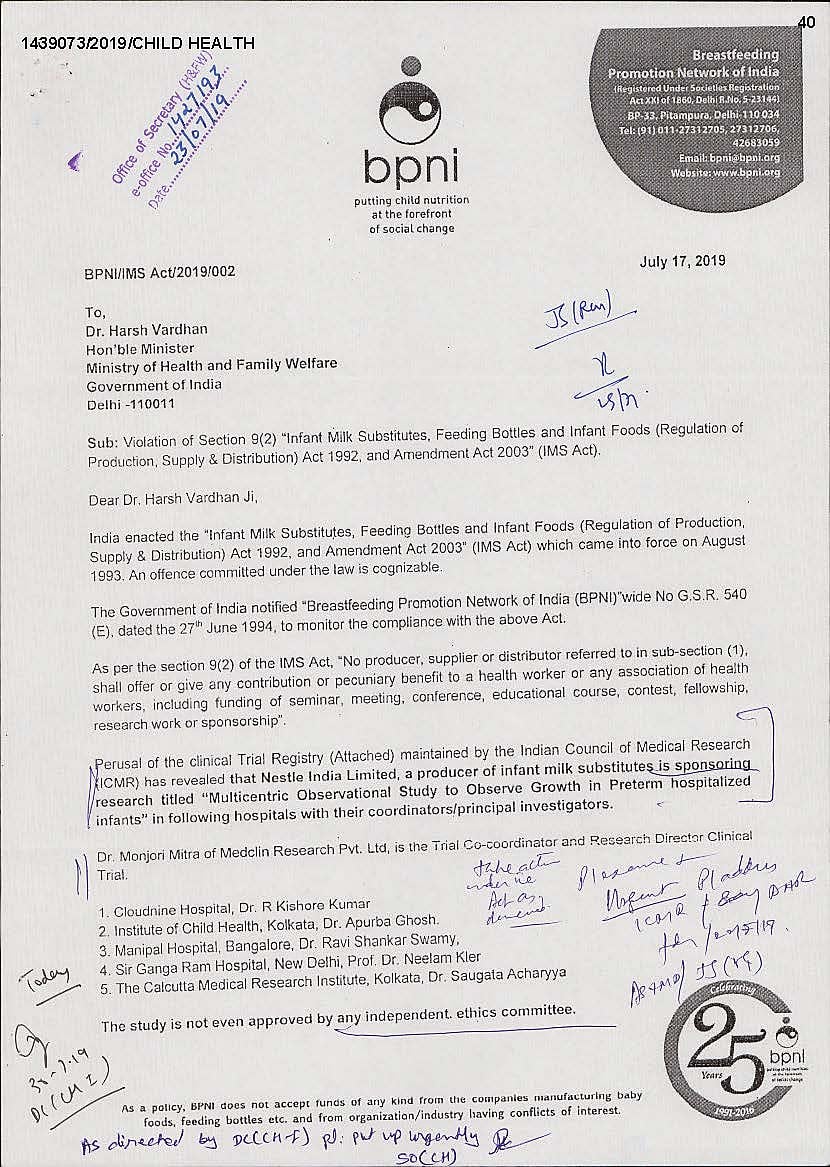 Nestle violates law in India, conducts clinical trials on premature infants for baby food