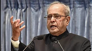 Congress president Sonia Gandhi pays tribute to former President of India Pranab Mukherjee