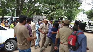 WATCH : Six students of Hyderabad Central University detained for screening ‘Ram Ke Naam’ on campus