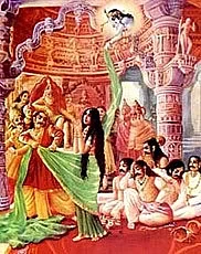 A depiction of queen Draupadi’s ‘cheerharan’ or disrobing in Mahabharat. 