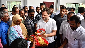 Rahul Gandhi visits relief camps in flood hit Wayanad