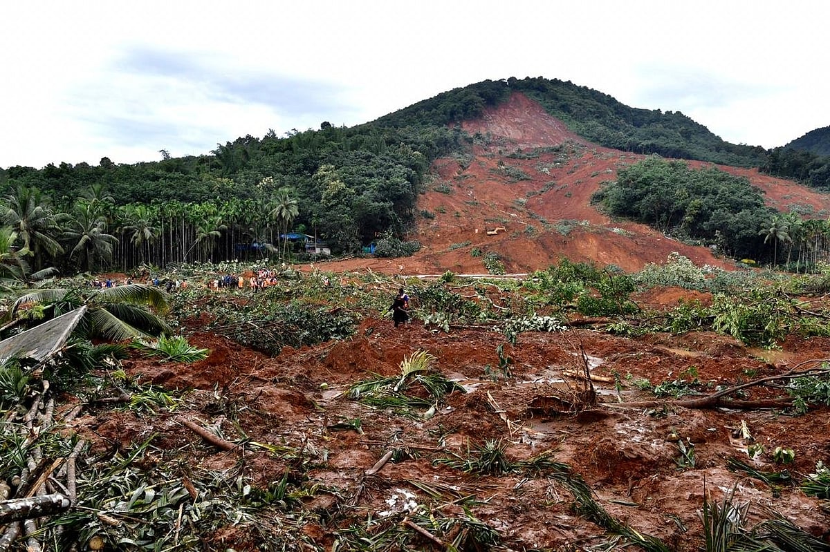The site of the landslide
