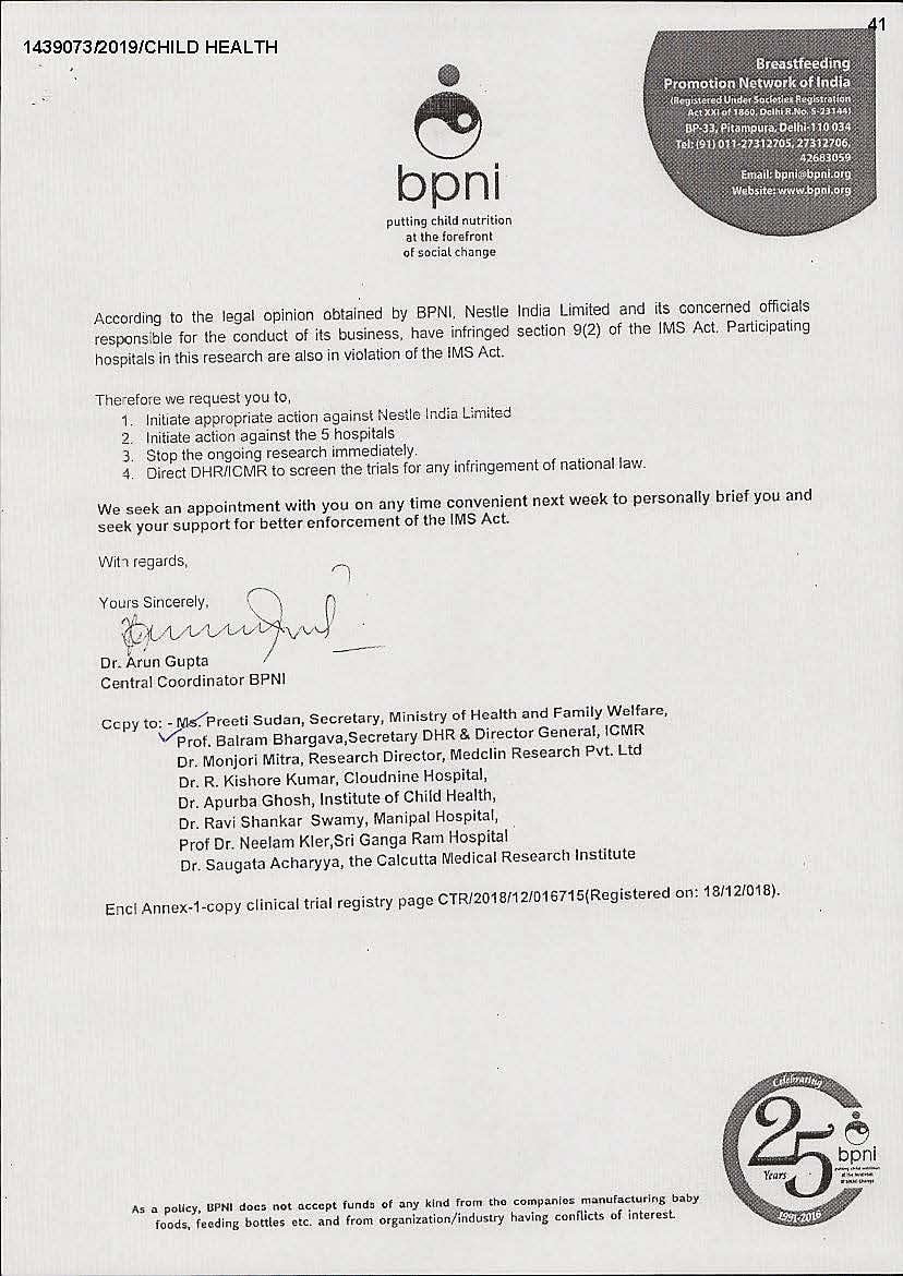 Nestle violates law in India, conducts clinical trials on premature infants for baby food