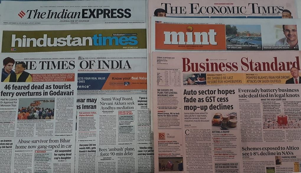 Front Pages This Morning - September 16, 2019 