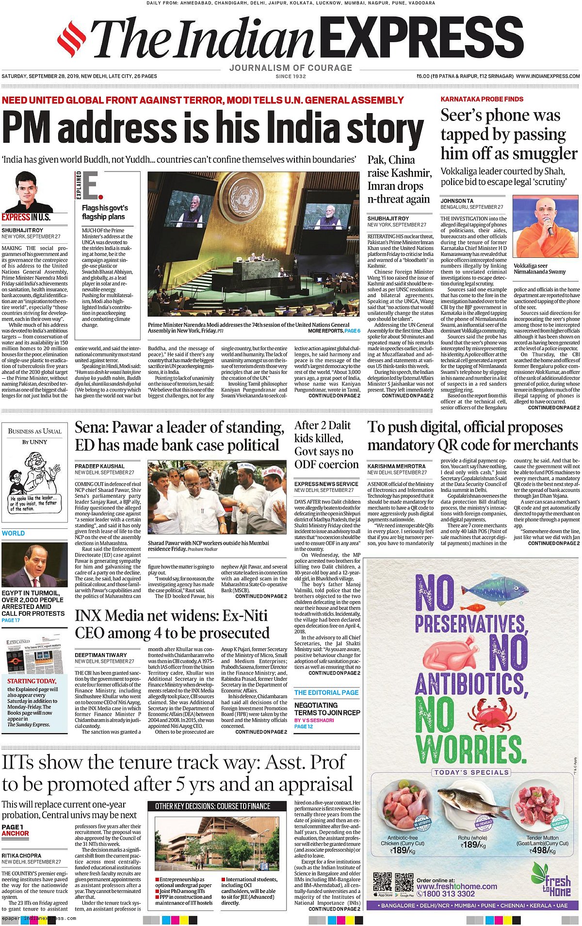 Front Pages This Morning - September 28, 2019