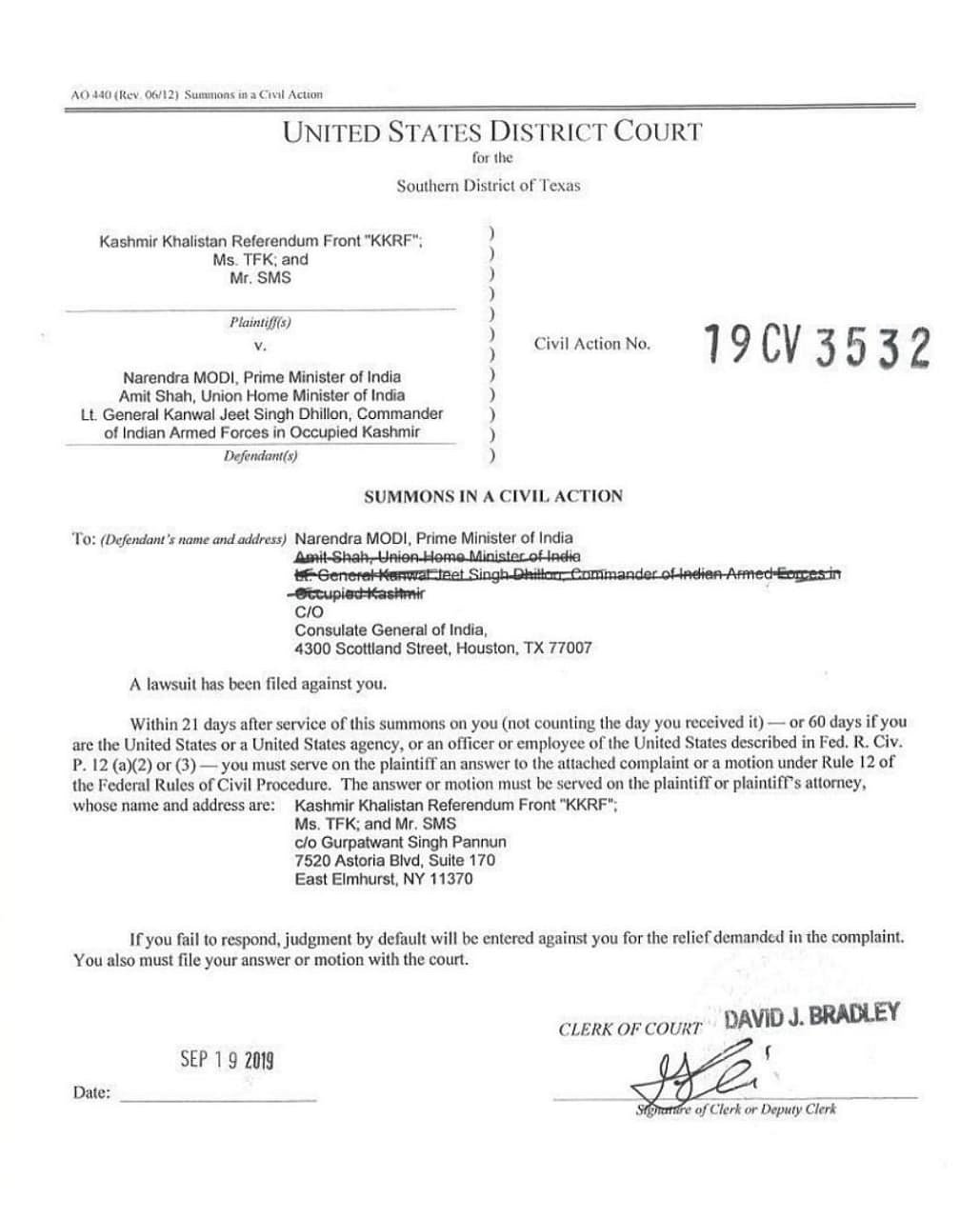 Howdy Modi : Lawsuit filed against PM Modi in a US court for human rights violation in Kashmir