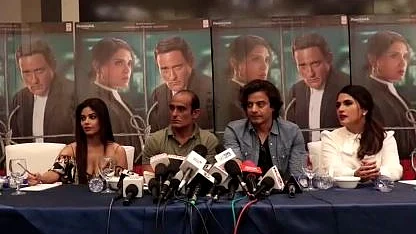 Star cast of ‘Section 375’ seen promoting movie in Delhi