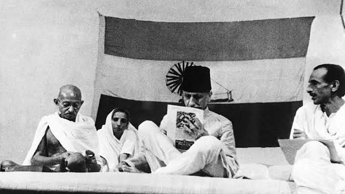 Gandhiji with Maulana Azad