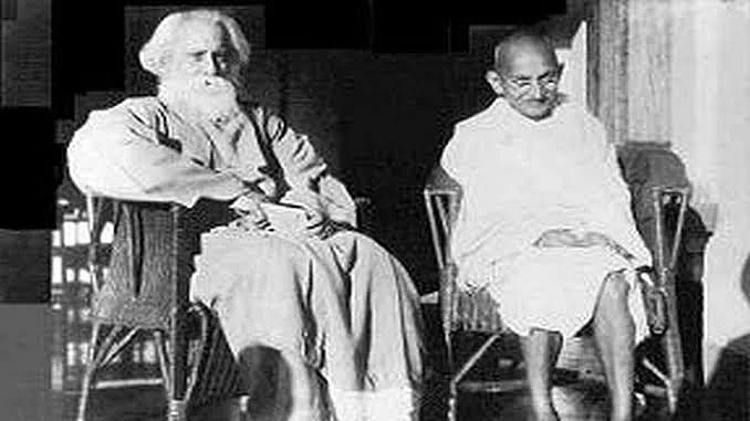 Gandhi with Tagore