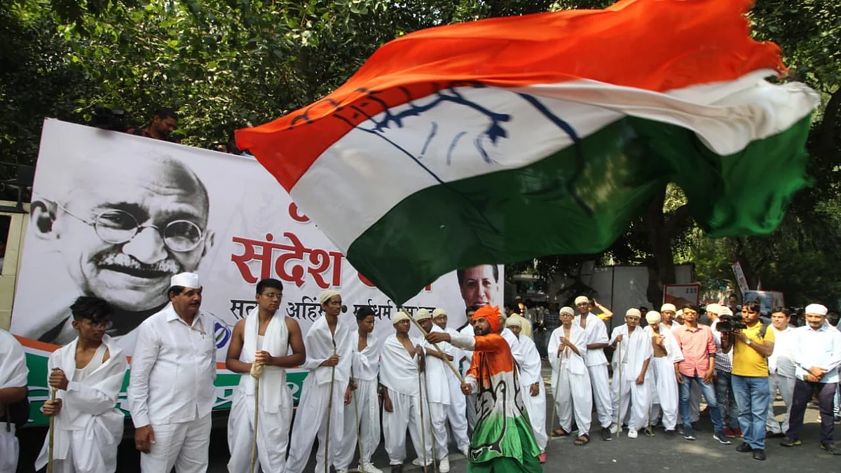 Rahul Gandhi leads Congress ‘padyatra’ on Mahatma Gandhi’s 150th birth anniversary