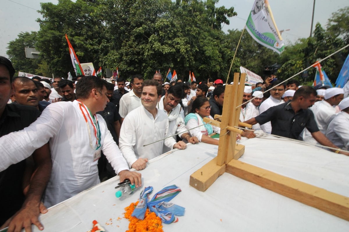 Rahul Gandhi leads Congress ‘padyatra’ on Mahatma Gandhi’s 150th birth anniversary